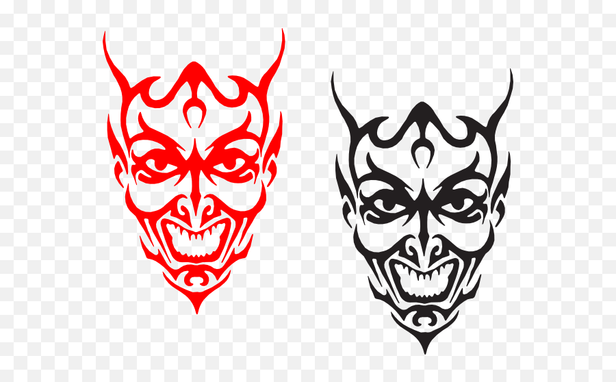Devil2 Clip Art - Black And White Devil Face Png,Demon Face Png