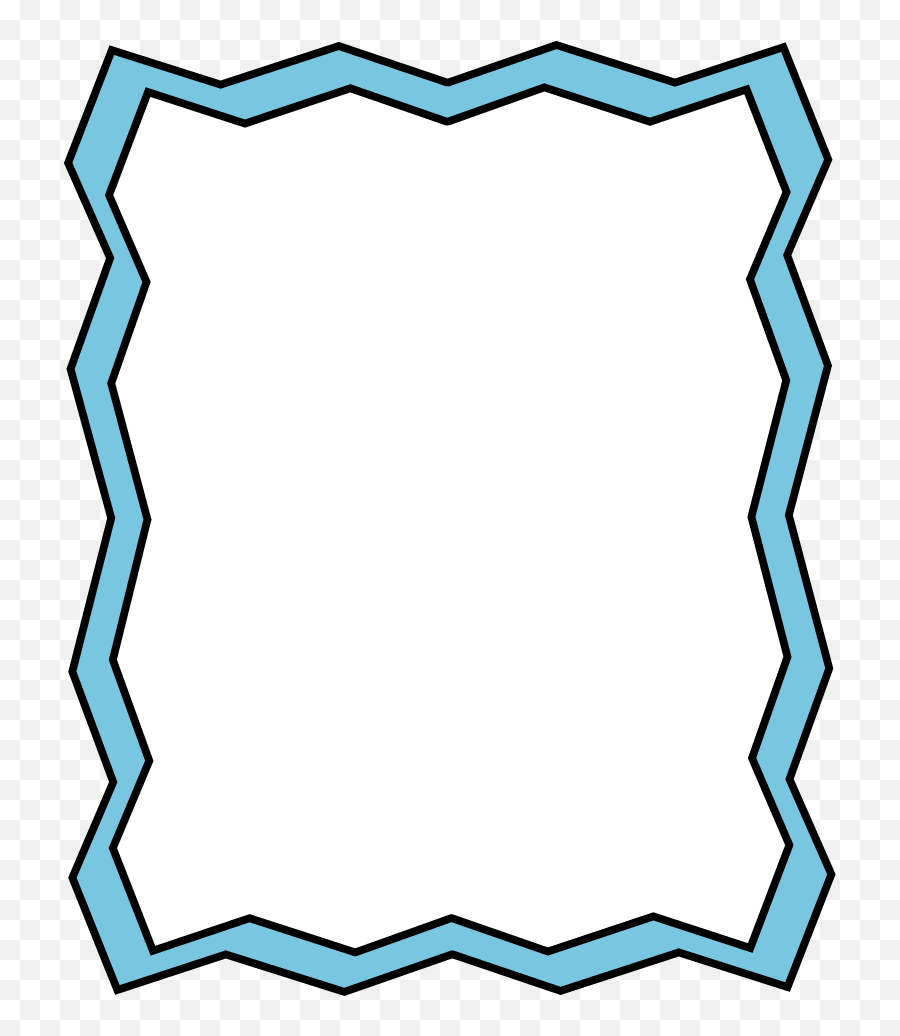 Full Page Blue Zig Zag Frame - Free Clip Art Frames Hello Kitty Border Design Png,Blue Frame Transparent