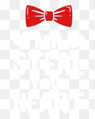 Mr Steal Your Heart Valentines Day Red Bow Gift Kids T - Shirt Solid png