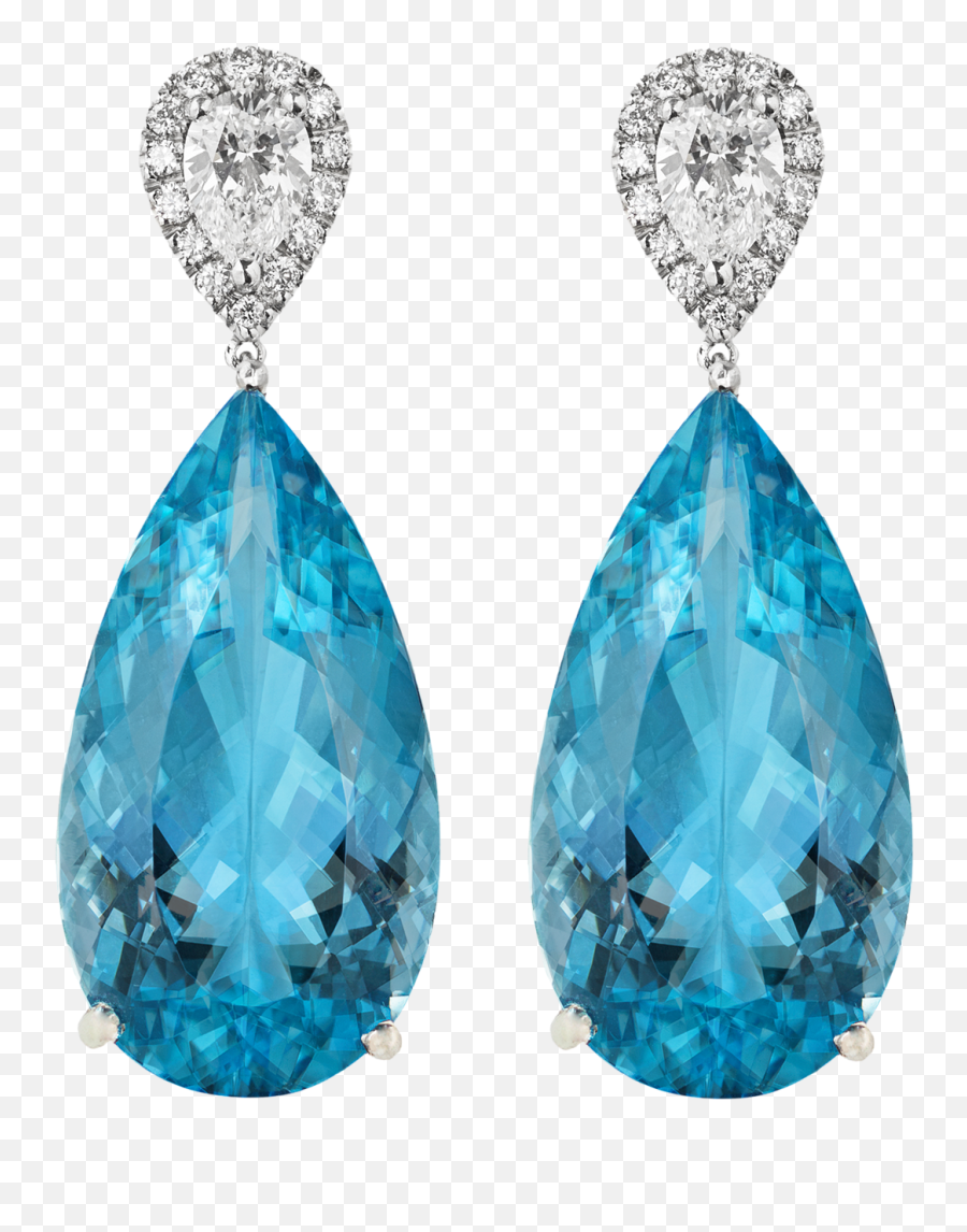 Burlington Aquamarine And Diamond Earrings - Blue Aquamarine And Diamond Earrings Png,Aquamarine Png