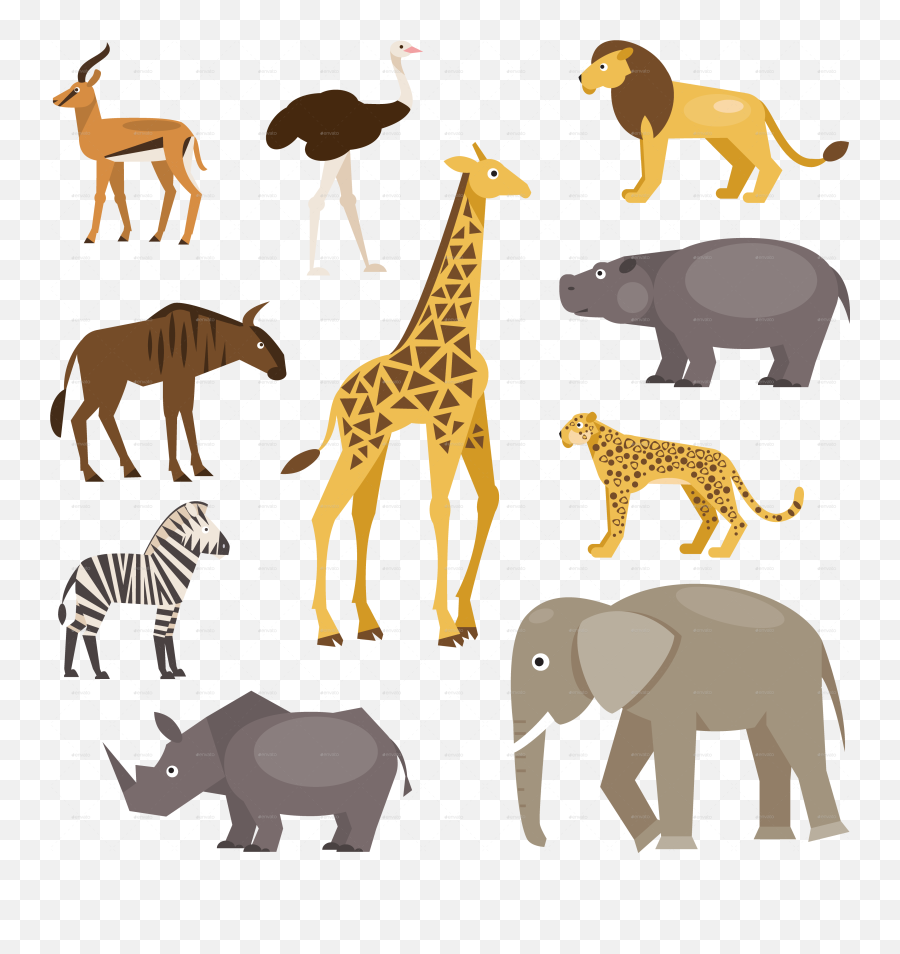 Set Savanna Animals - Savanna Animals Png,Cartoon Animals Png