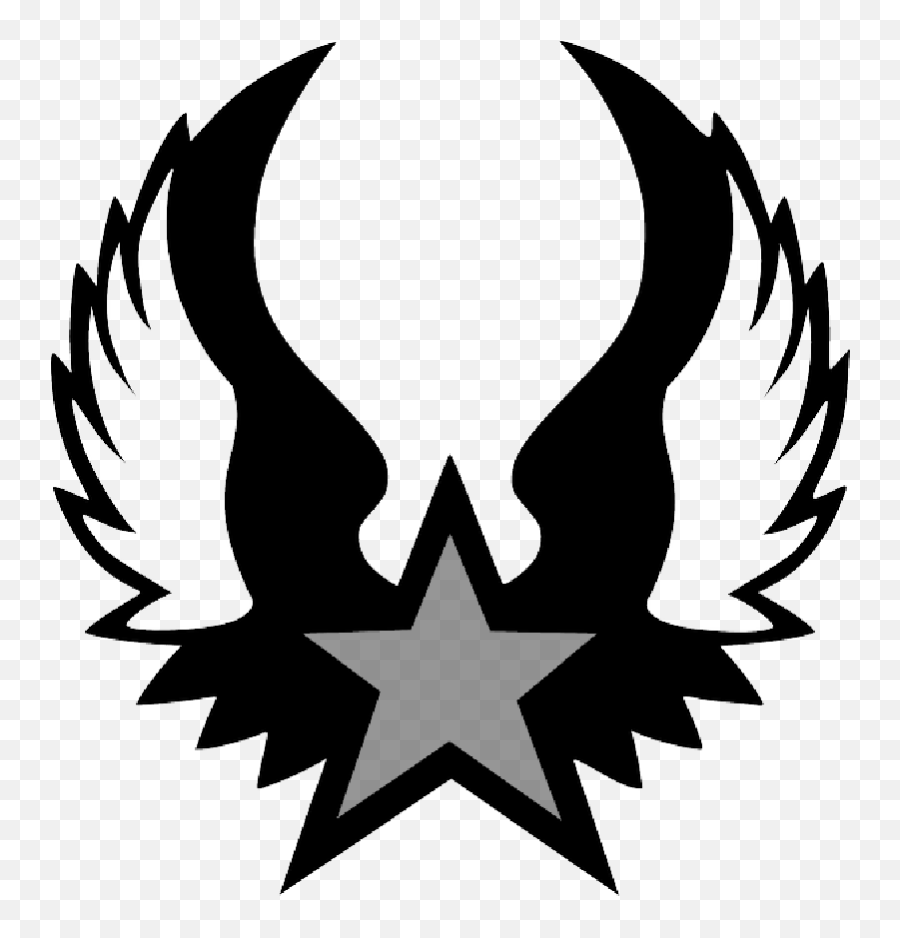 Download Hd Red Black Outline Rock Star Punk Five Shield - Shield Wing Logo Png,Rounded Star Png