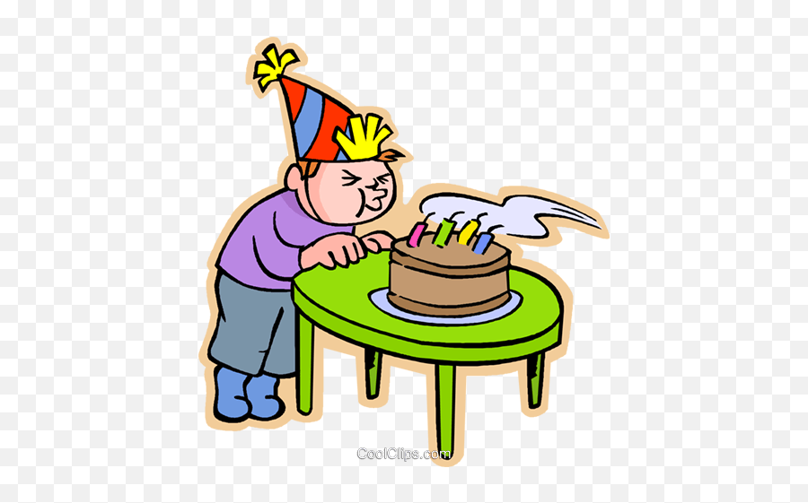 Boy Blowing Out Birthday Candles Royalty Free Vector Clip - Blowing Out Birthday Candles Clipart Png,Birthday Candle Transparent Background