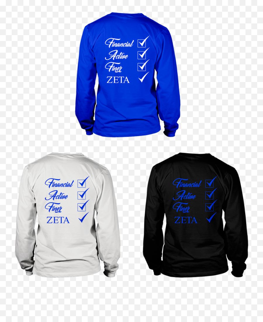Zeta Phi Beta Bling Long Sleeve Finer Z Hair Design T - Shirt Png,White T Shirt Template Png