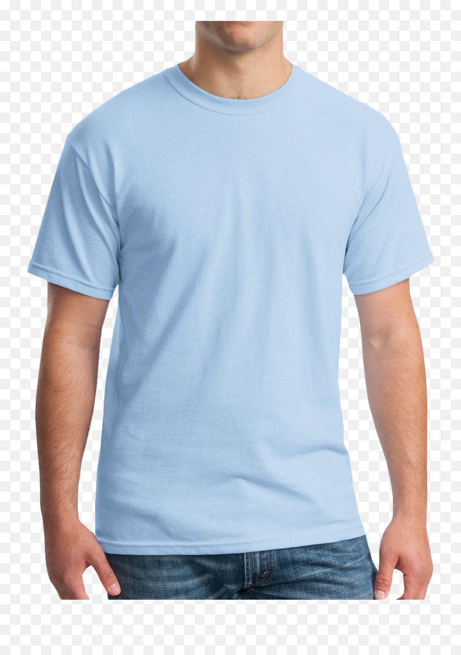 Heavy Cotton 100 T Shirt Custom Design Group - Light Blue Shirt Template Hd Png,Blank T Shirt Png
