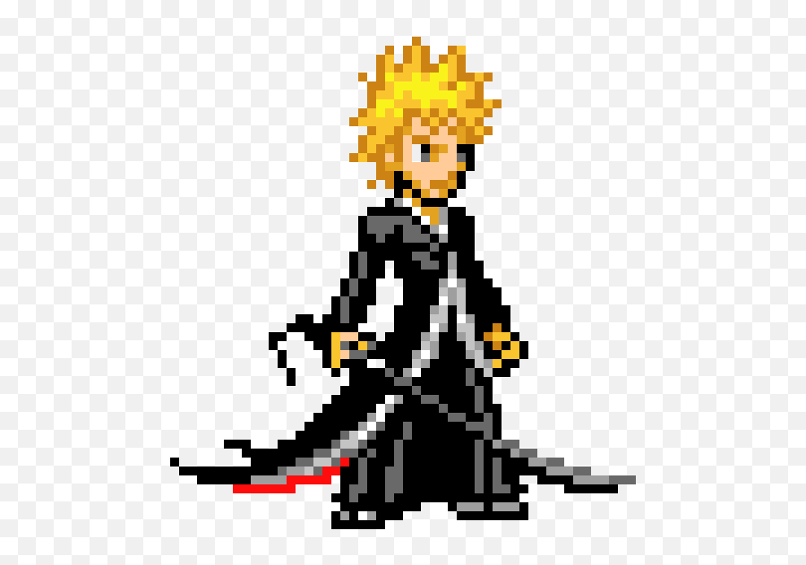 Ichigo Tensa Zangetsu Pixel Art Maker - Pixel Art Ichigo Png,Ichigo Png