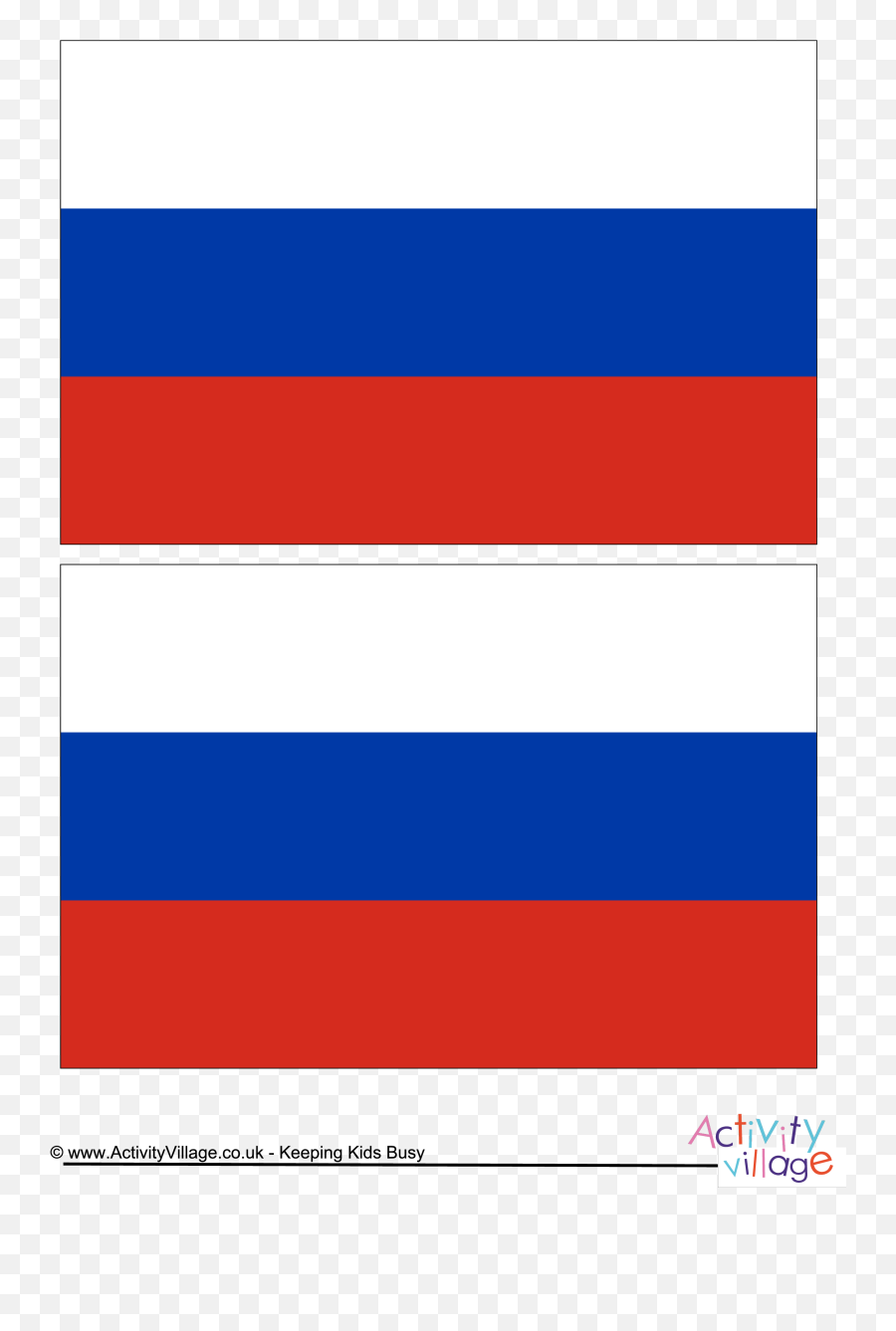 Printable Russia Template A4 Flag - Flag Png,Russian Flag Transparent