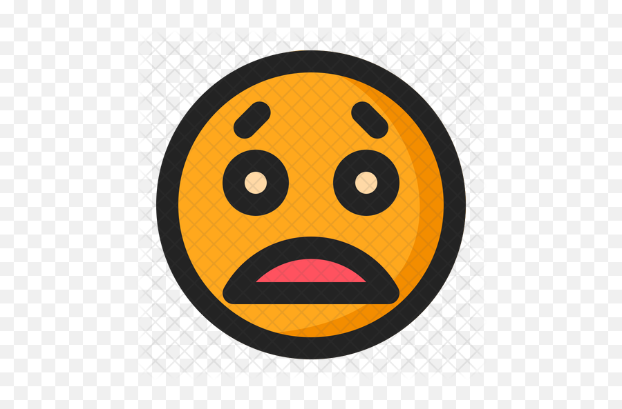 Worried Emoji Icon Of Colored Outline - Icon Png,Worried Emoji Png
