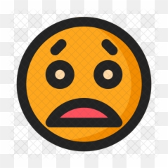 Worried Emoji Icon Of Colored Outline - png