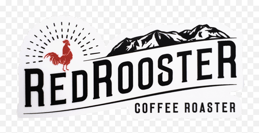 Mountain Logo Sticker Red Rooster Coffee - Carmine Png,Mountain Logo Png