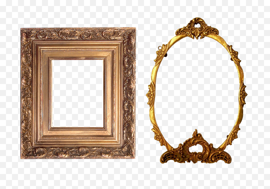 Golden Mirror Frame Transparent - Round Picture Frame Png,Mirror Transparent Background
