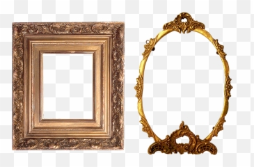 Golden Mirror Frame Transparent - Round Picture Frame Png,Mirror Transparent Background