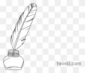 Quill And Inkwell General Writing Stationary Desk Ink Pot - Drawing Pen And Ink Pot Png,Inkwell Png