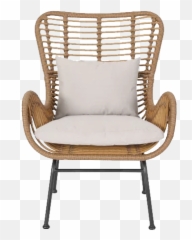 Tarnowski Wicker Patio Chair With Cushions Light Brown Beige Set Of 2 - Light Wicker Patio Furniture Png,Lawn Chair Png