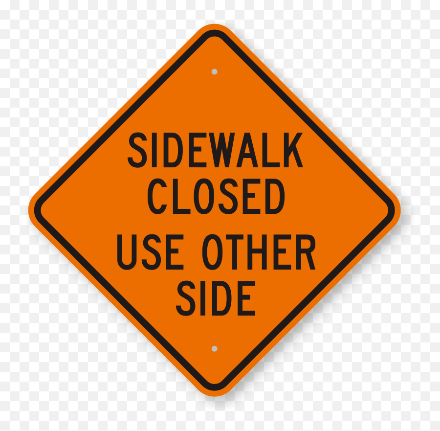 Sidewalk Closed Use Other Side - Defensive Driving Online Course Png,Side Walk Png