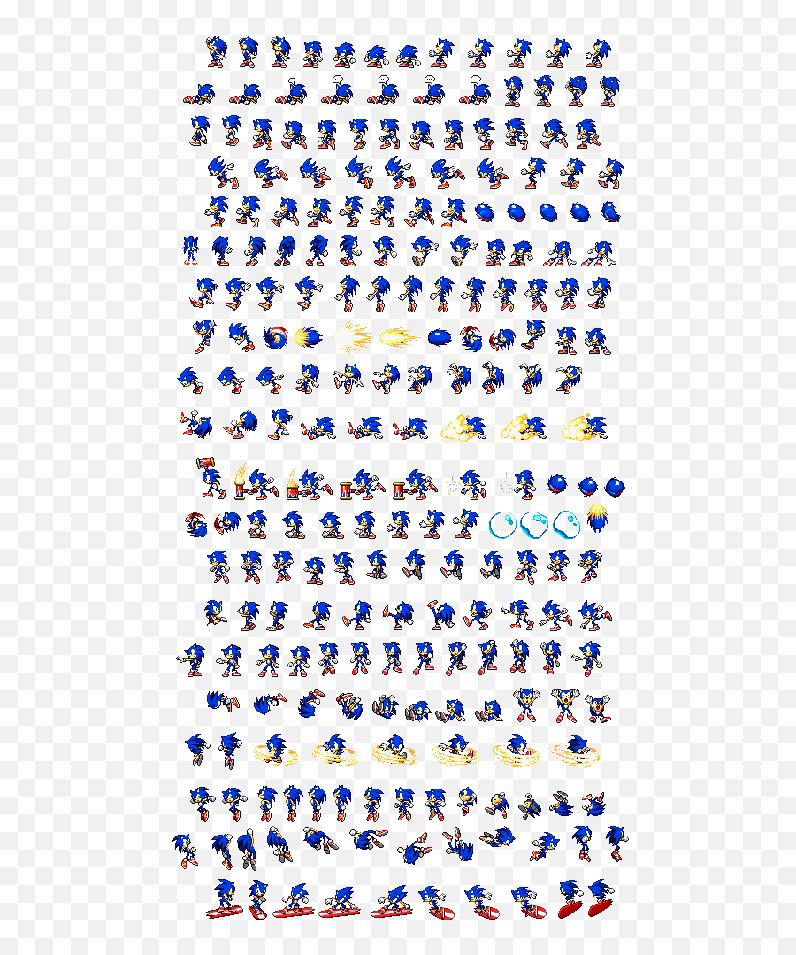 Download Sonic Advance 1 Sprite Sheet - Sonic Advance Sonic Sprite Sheet Png,Sonic Sprite Png