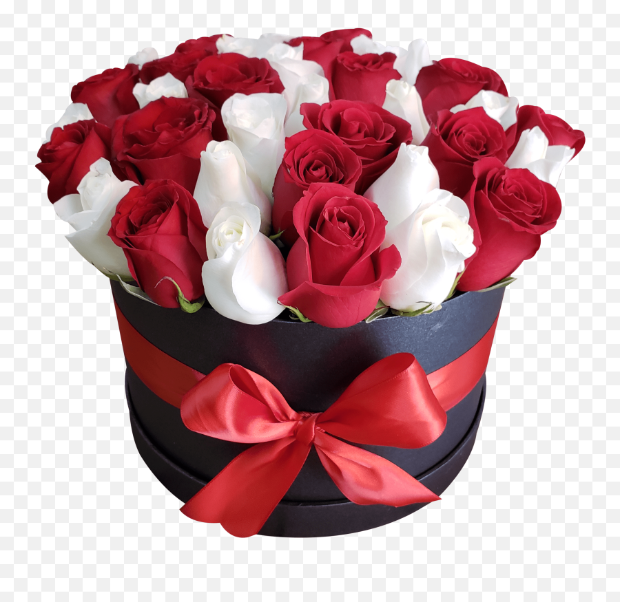 Caja De Flores Rosas Rojas Y Blancas - Arreglo De Rosas Rojas Y Blancas Png,Rosas Rojas Png