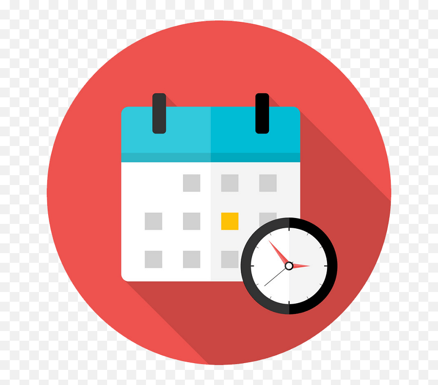 Calendar And Clock Icon Transparent - Transparent Calendar And Clock Icon Png,Red Clock Icon