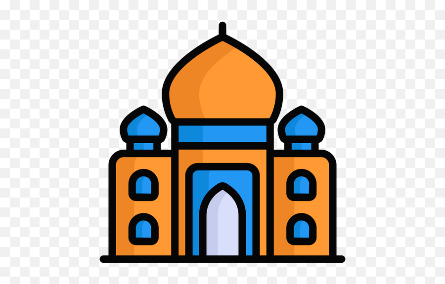 Free Taj Mahal Icon Of Colored Outline Style - Available In Religion Png,Taj Mahal Icon