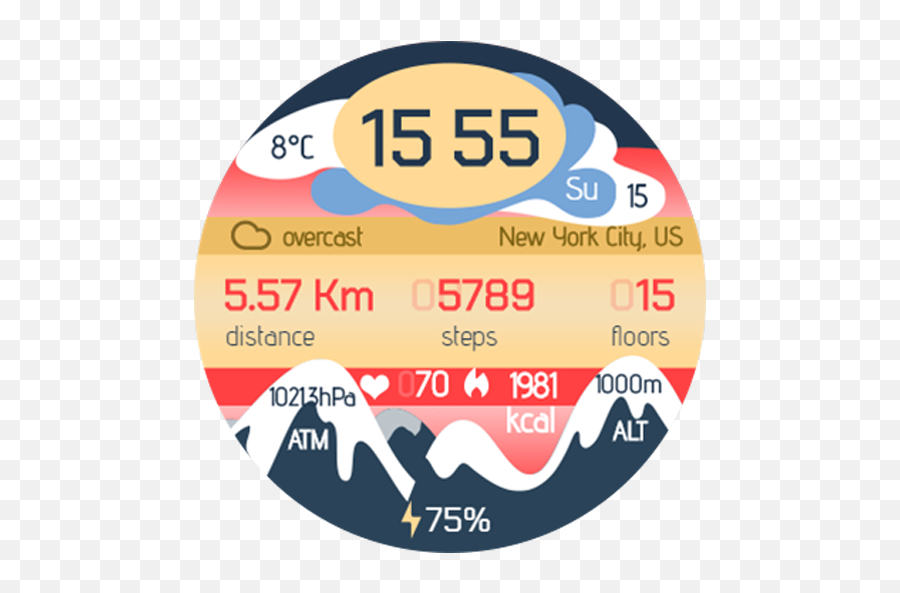 Mountains Watch Face - Language Png,Overcast Weather Icon