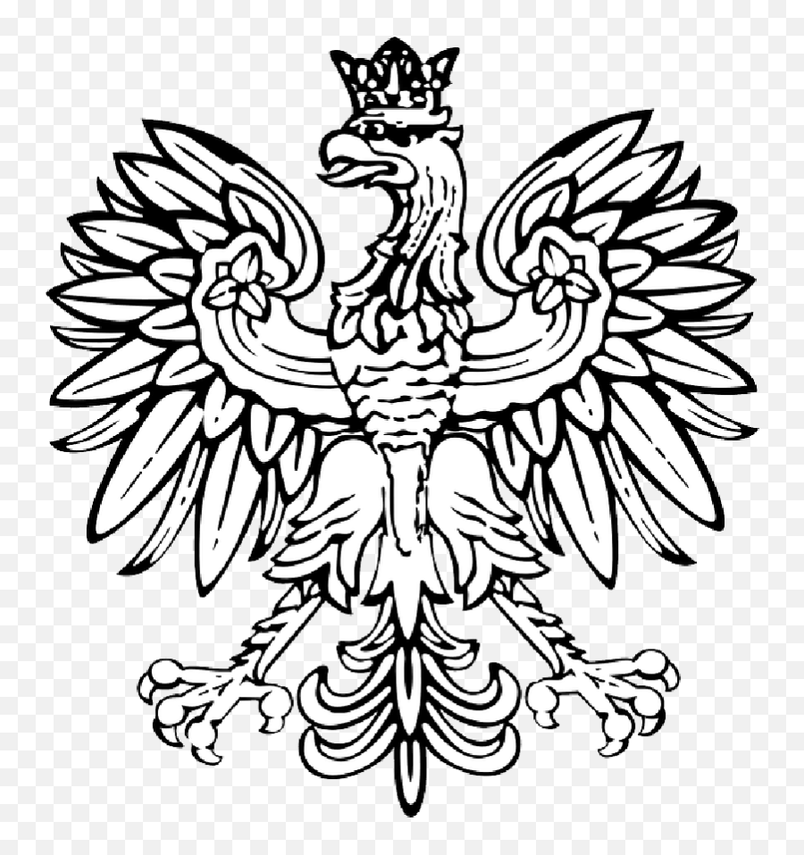 Black Outline Poland Eagle Bird Png Flag