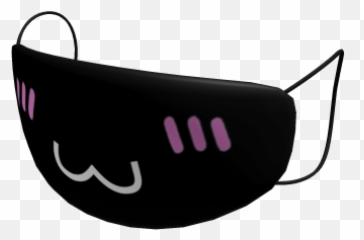 Black Kawaii Face Mask - Roblox png