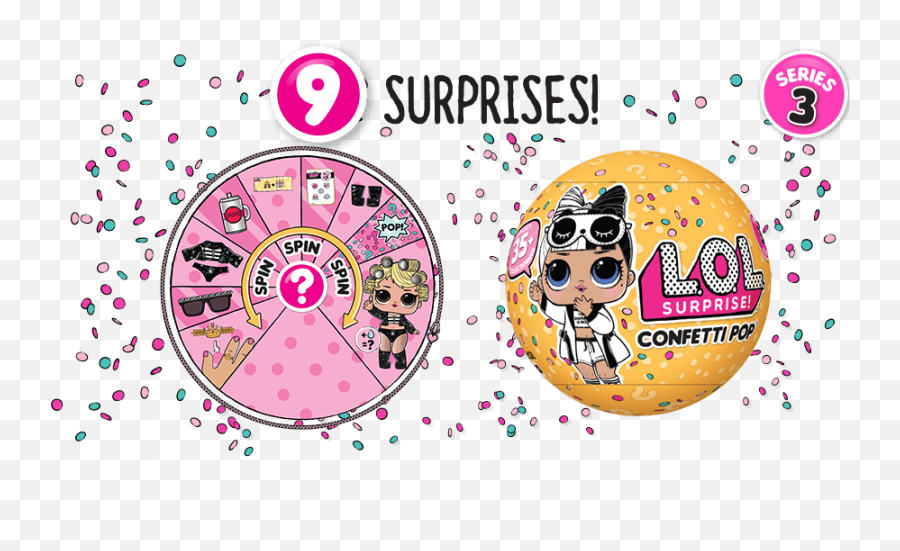 Confetti Background Vector Png - Box Lol Surprise Series 2 Lol Surprise 3 Serie,Pink Confetti Png