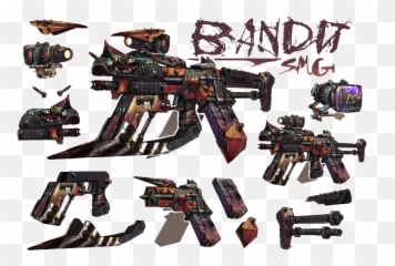 Sandbox Banditsmgv2breakdown - Borderlands 2 Concept Art Borderlands 2 Bandit Weapons Png,Borderlands 2 Logo Png