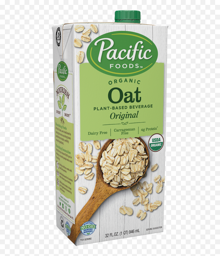 Organic Oat Plant - Based Beverage U2013 Original 32oz Pacific Pacific Food Oat Milk Png,Oats Png