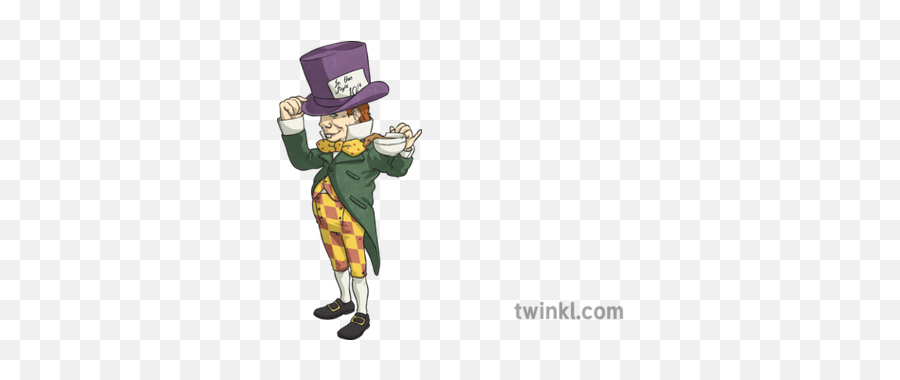 Mad Hatter Illustration - Twinkl Cartoon Png,Mad Hatter Hat Png