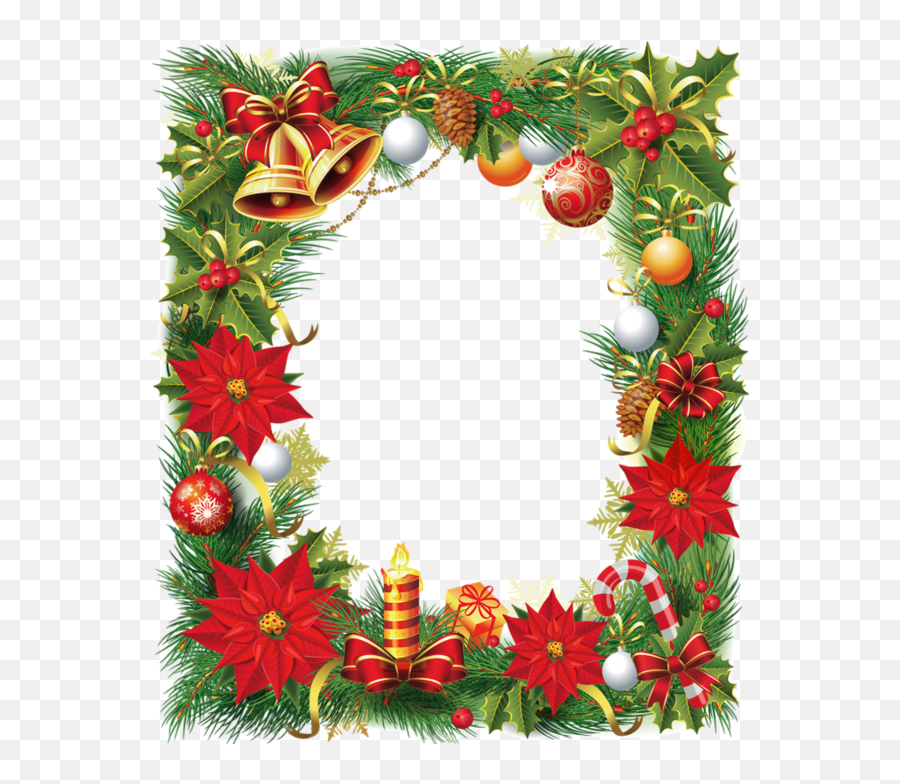 Christmas Wreath Transparent Background Png - Christmas Free Christmas Frame Vector,Christmas Backgrounds Png