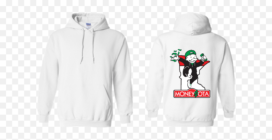 Pullover Hoodie 8 Oz Monopoly Mn Design - White Acdc Hoodie Png,Monopoly Money Png
