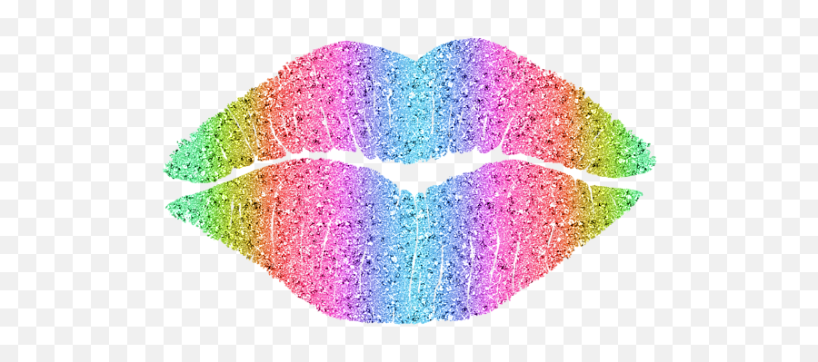 Rainbow Kiss Lipstick - Shirt Rainbow Lips Transparent Png,Lipstick Kiss Png