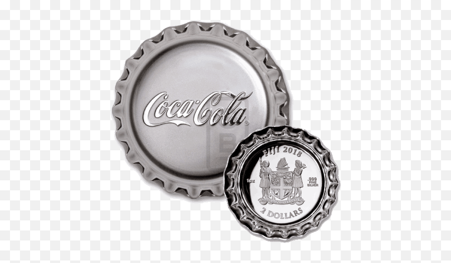 Silver Numis Fiji Coca - Cola Bottle Cap Silver Proof 1oz Coca Cola Bottle Caps Silver Png,Coke Logos