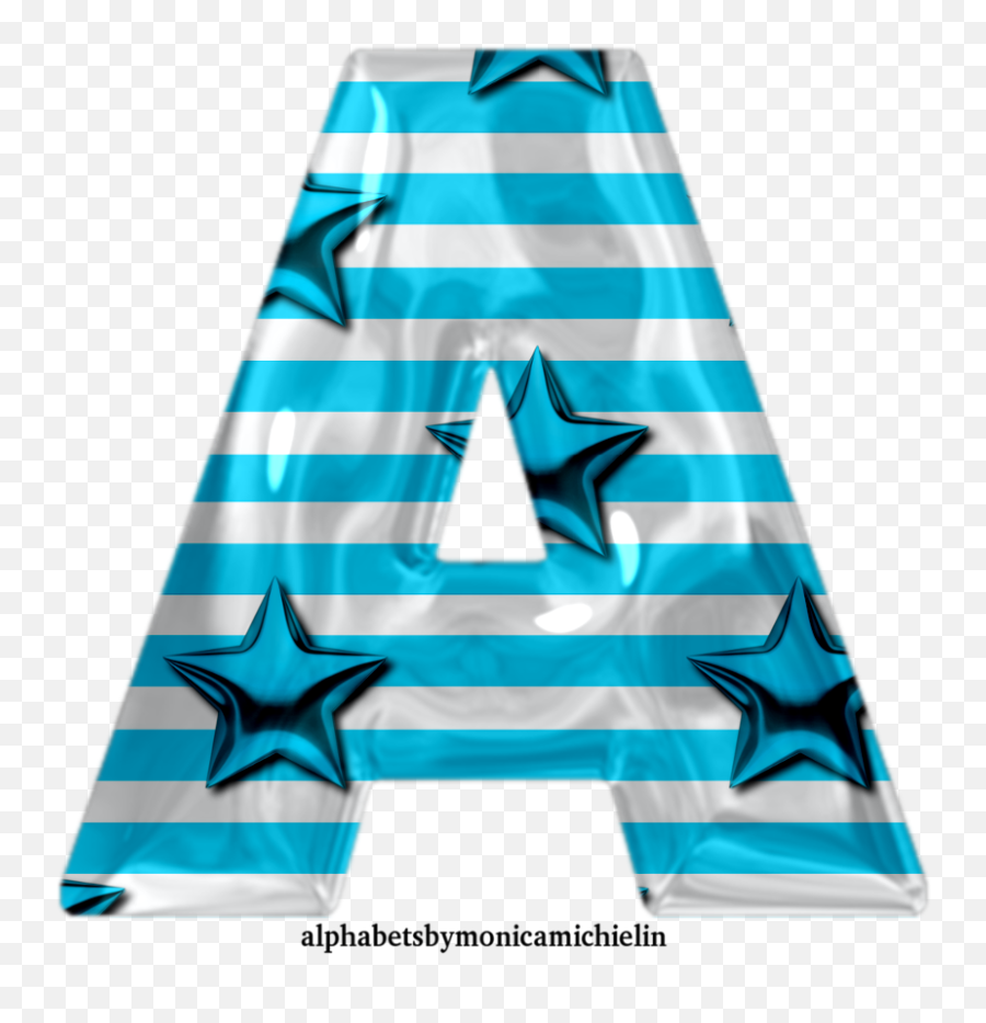 Monica Michielin Alfabetos Blue Stripes Stars Alphabet - Alphabet By Monica Michieline 2019 Png,Stars And Stripes Png