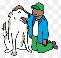 Boy Petting Dog Clipart Png - Cartoon A