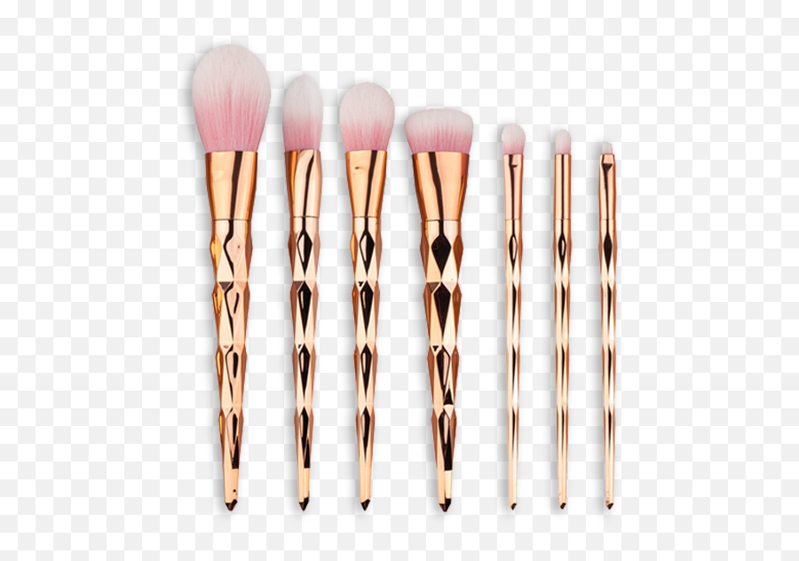 Rose Gold Unicorn 7 Piece Makeup Brush Set - Gold Makeup Brush Png,Brushes Png