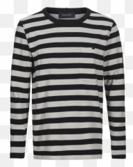Stripe Pattern Png - Menu0027s Army Cotton Striped Long Sleeve T Long Sleeve Striped Black And White Shirt Png,White T Shirt Transparent Background