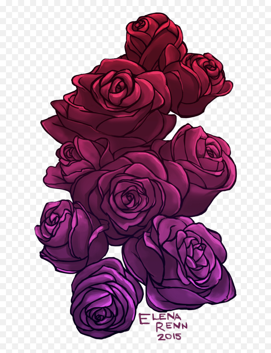 Download Violet Drawing Rose - Purple Flower Drawing Png Png Digital Flower Drawing Png,Flower Drawing Png