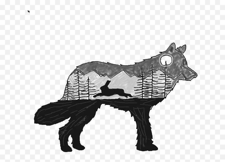 Pixilart - Wolves By Bubbles11002 Animal Inside Animal Drawing Png,Wolf Silhouette Png