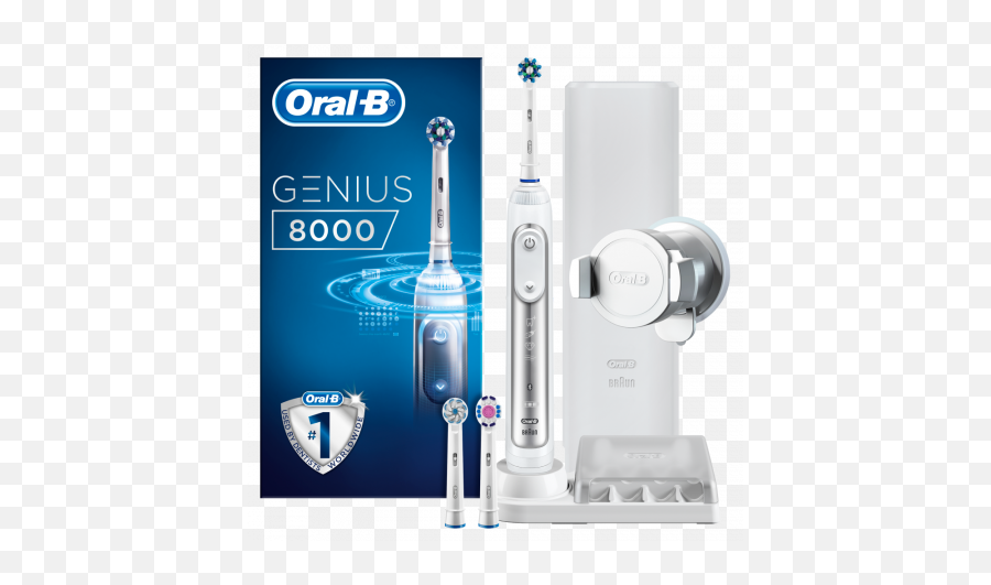 Oral - B Genius 8000 Silver Electric Toothbrush Powered By Braun Oral B Genius 9000 Png,Toothbrush Transparent