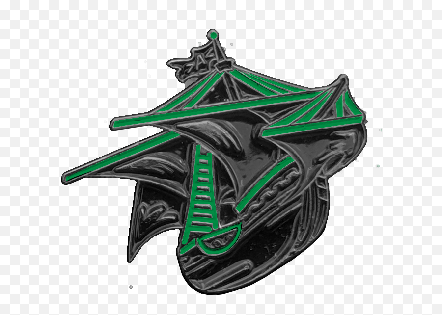 Black Sale Pirate Ship Lapel Pin Green - Automotive Decal Png,Pirate Ship Logo
