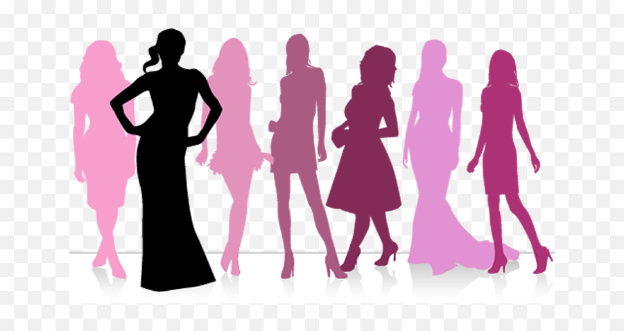 Download Hd Join The Model Fellowship Team - Woman Women Silhouettes In Pink Png,Prom Png