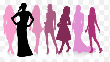 Download Hd Join The Model Fellowship Team - Woman Women Silhouettes In Pink Png,Prom Png