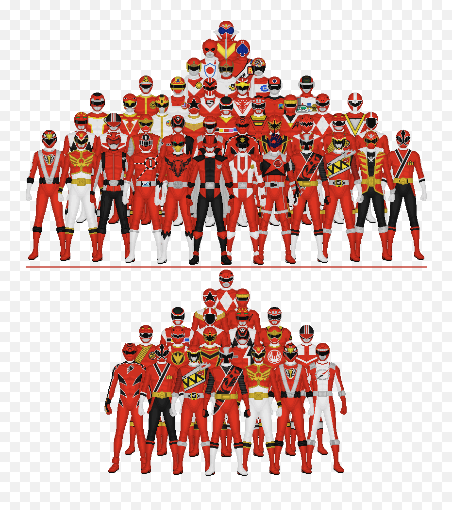 Super Sentai And Power Rangers Reds - Super Sentai Red Ranger Png,Super Sentai Logo