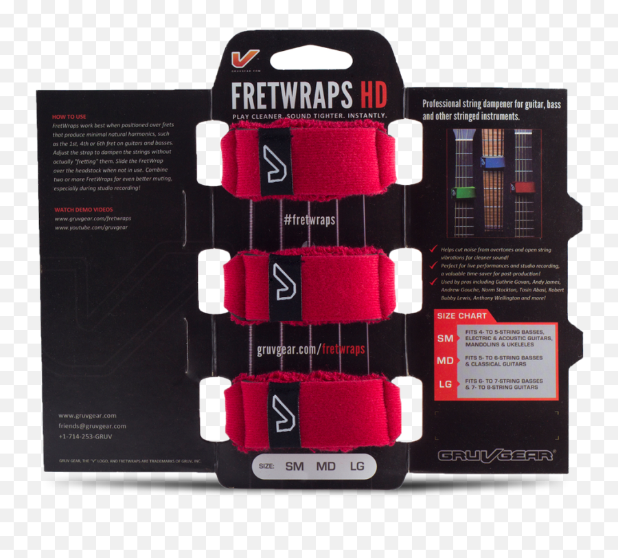 Fretwraps String Muters - Gruv Gear Fret Wraps Hd Fire Red Bass Guitar Png,Red String Png