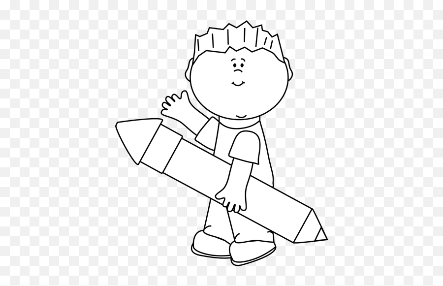 Boy Writing Clipart Black And White 1 Station - Waving Clip Art Black And White Png,Writing Clipart Png