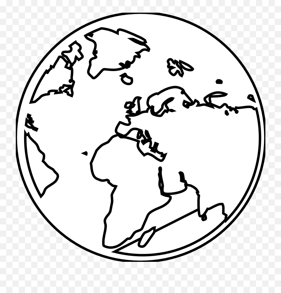 Rg 1 24 Earth Globe Black White Line - Cartoon Globe Black And White Png,Globe Png Black And White