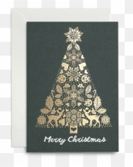 Greeting Card Merry Christmas Gold Tree - Sparkly png
