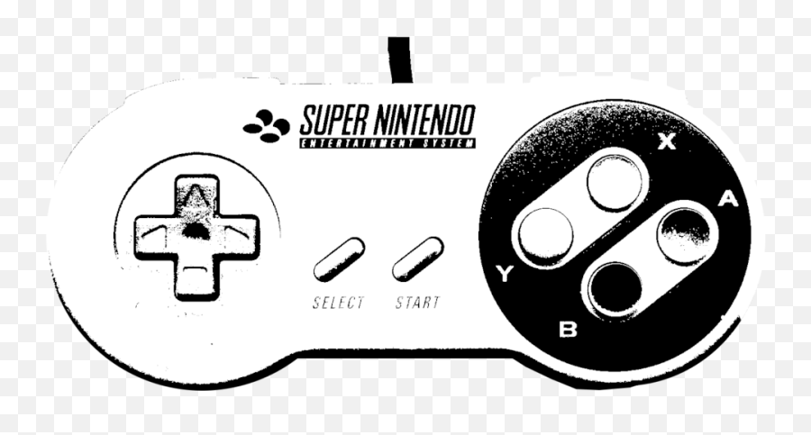 Super Nintendo Entertainment System Gamecube Controller - Snes Controller Black And White Png,Wii Classic Controller Icon